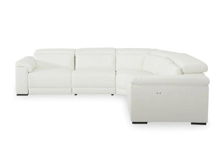 Vig Furniture - Estro Salotti Palinuro White Leather Sectional Sofa W-Recliners - Vgntpalinuro-Wht