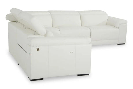 Vig Furniture - Estro Salotti Palinuro White Leather Sectional Sofa W-Recliners - Vgntpalinuro-Wht