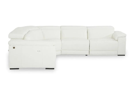 Vig Furniture - Estro Salotti Palinuro White Leather Sectional Sofa W-Recliners - Vgntpalinuro-Wht