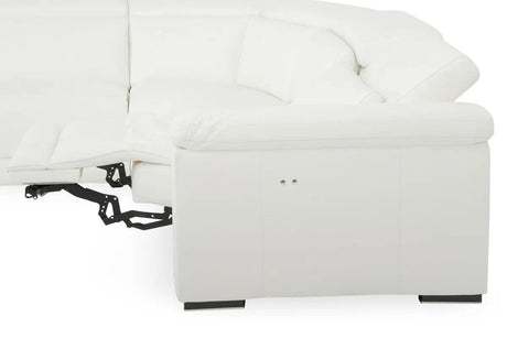 Vig Furniture - Estro Salotti Palinuro White Leather Sectional Sofa W-Recliners - Vgntpalinuro-Wht