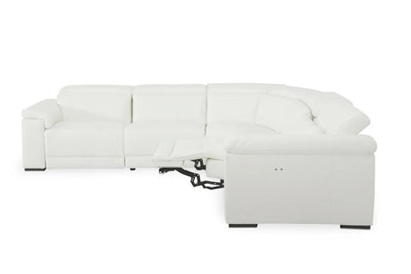 Vig Furniture - Estro Salotti Palinuro White Leather Sectional Sofa W-Recliners - Vgntpalinuro-Wht