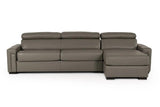 Vig Furniture - Estro Salotti Sacha Modern Dark Grey Leather Reversible Sofa Bed Sectional W- Storage - Vgntsacha-C611