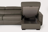 Vig Furniture - Estro Salotti Sacha Modern Dark Grey Leather Reversible Sofa Bed Sectional W- Storage - Vgntsacha-C611