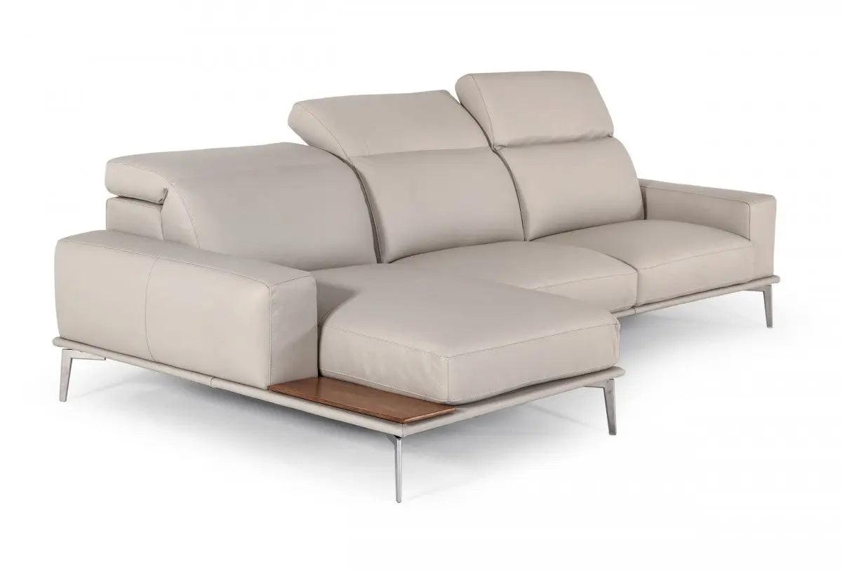 Vig Furniture - Estro Salotti Villeneuve Modern Grey Italian Left Facing Sectional Sofa - Vgntvilleneuve-Gry-Laf-Sect