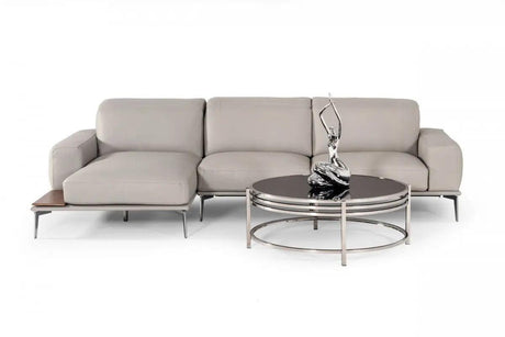 Vig Furniture - Estro Salotti Villeneuve Modern Grey Italian Left Facing Sectional Sofa - Vgntvilleneuve-Gry-Laf-Sect