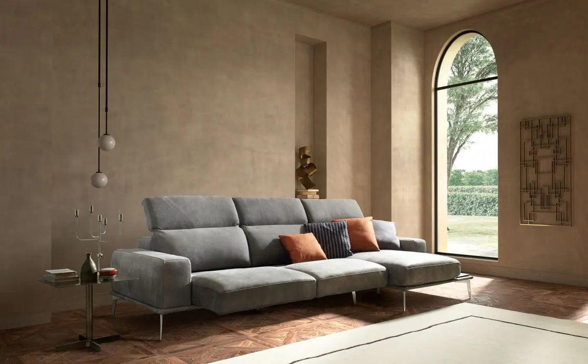 Vig Furniture - Estro Salotti Villeneuve Modern Grey Italian Left Facing Sectional Sofa - Vgntvilleneuve-Gry-Laf-Sect