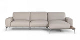 Vig Furniture - Estro Salotti Villeneuve - Modern Light Grey Italian Leather Sectional Sofa - Vgntvilleneuve-Ltgry