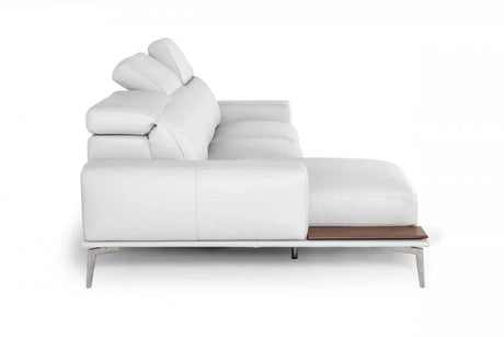 Vig Furniture - Estro Salotti Villeneuve Modern White Italian Left Facing Sectional Sofa - Vgntvilleneuve-Whtx-Laf-Sect