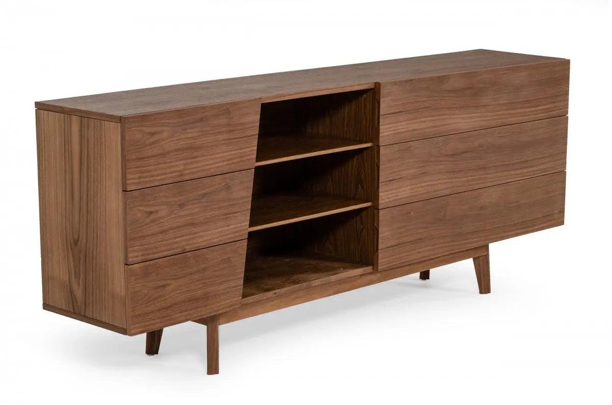 Vig Furniture - Modrest Abelard - Mid-Century Walnut Dresser - Vgbbmc1707-Drs