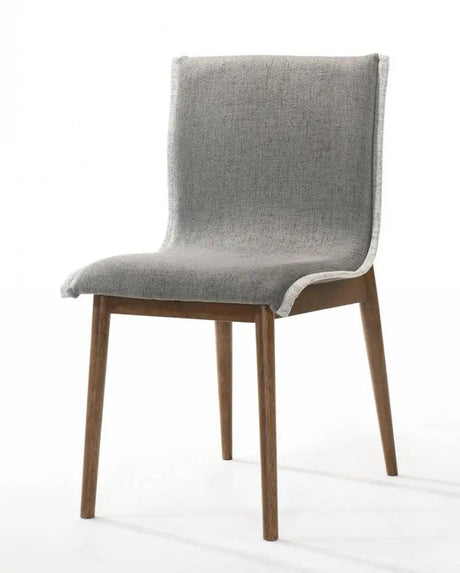 Vig Furniture - Modrest Ackley - Modern Walnut And Grey Fabric Dining Chair- Set Of 2 - Vgmami-964