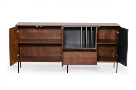 Vig Furniture - Modrest Ackley - Modern Walnut, Grey And Charcoal Buffet - Vgmabh-663-Buff