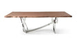 Modrest Addy Modern Walnut & Stainless Steel Dining Table Vgvct1301S-24