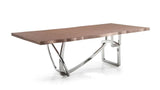 Vig Furniture - Modrest Addy Modern Walnut & Stainless Steel Dining Table - Vgvct1301S-24