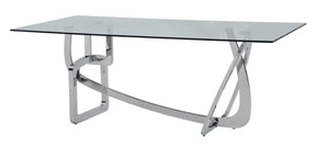 Modrest Adelaide Modern Stainless Steel & Glass Dining Table Vgvct1301S