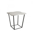 Modrest Aleidy White Marble Black Metal End Table Vggmm-Et-1578-Wht-Et