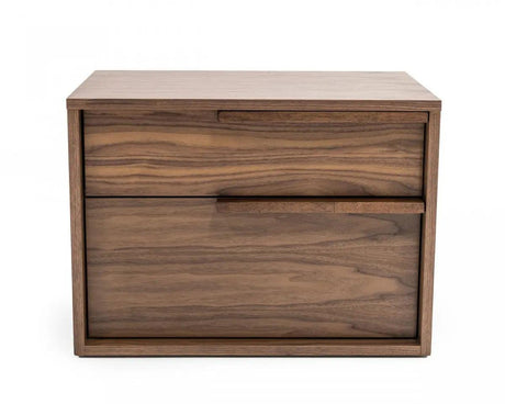 Vig Furniture - Modrest Amberlie Modern Walnut Nightstand - Vgmabr-96-Wal-Ns