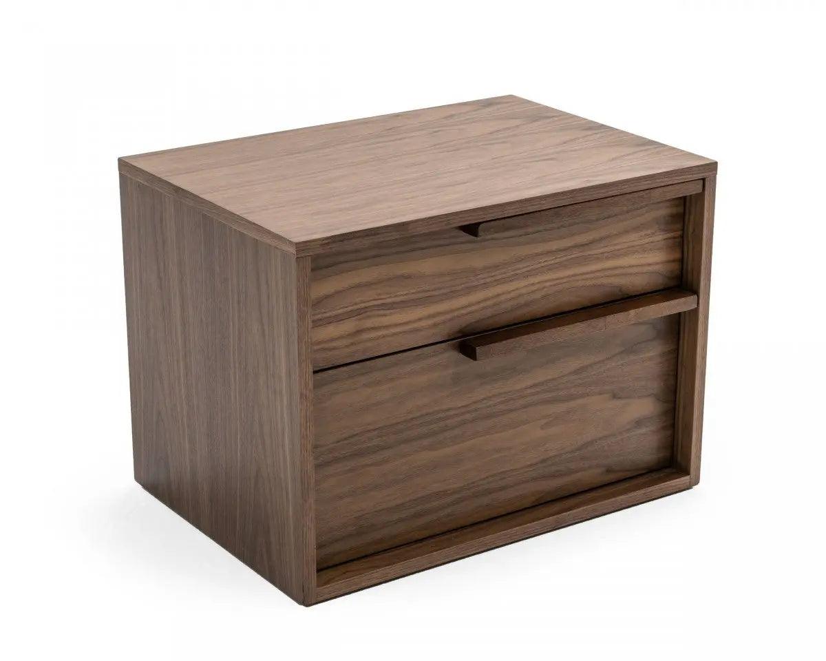 Vig Furniture - Modrest Amberlie Modern Walnut Nightstand - Vgmabr-96-Wal-Ns