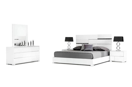 Vig Furniture - Modrest Ancona Italian Modern White Queen Bedroom Set - Vgacancona-Set-Wht