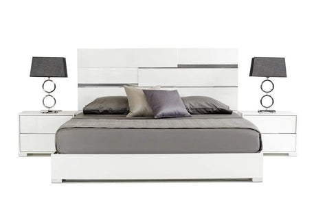 Vig Furniture - Modrest Ancona Italian Modern White Queen Bedroom Set - Vgacancona-Set-Wht