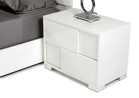 Vig Furniture - Modrest Ancona Italian Modern White Queen Bedroom Set - Vgacancona-Set-Wht