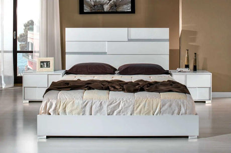 Vig Furniture - Modrest Ancona Italian Modern White Queen Bedroom Set - Vgacancona-Set-Wht