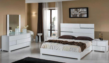 Vig Furniture - Modrest Ancona Italian Modern White Queen Bedroom Set - Vgacancona-Set-Wht