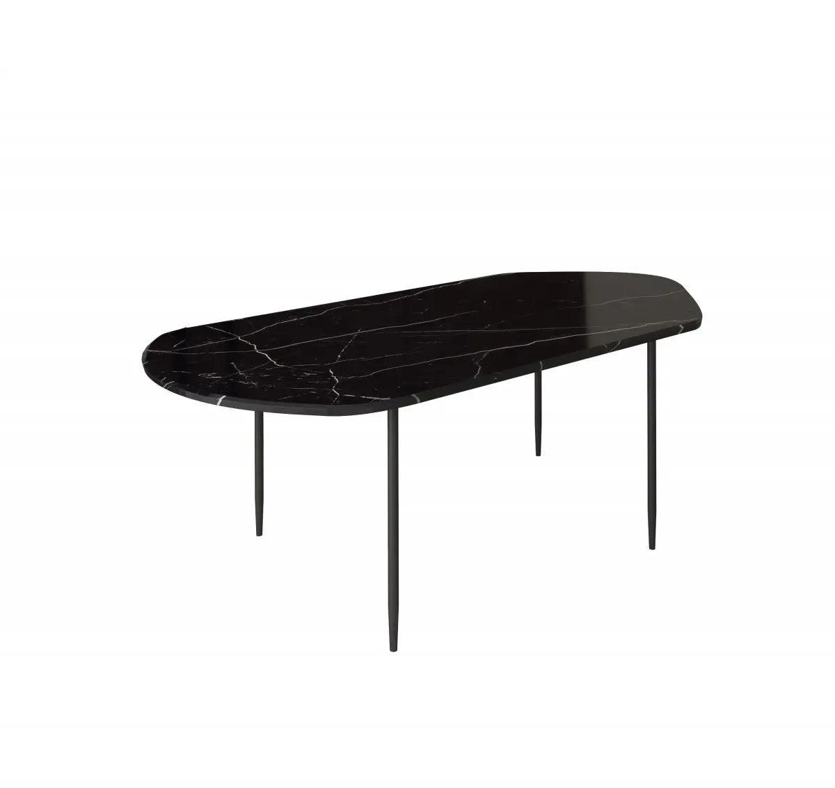 Vig Furniture - Modrest Andros Black Marble Black Metal Coffee Table - Vggmm-Ct-1582-Blk-Ct