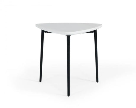 Vig Furniture - Modrest Andros White Marble Black Metal End Table - Vggmm-Et-1582-Wht-Et