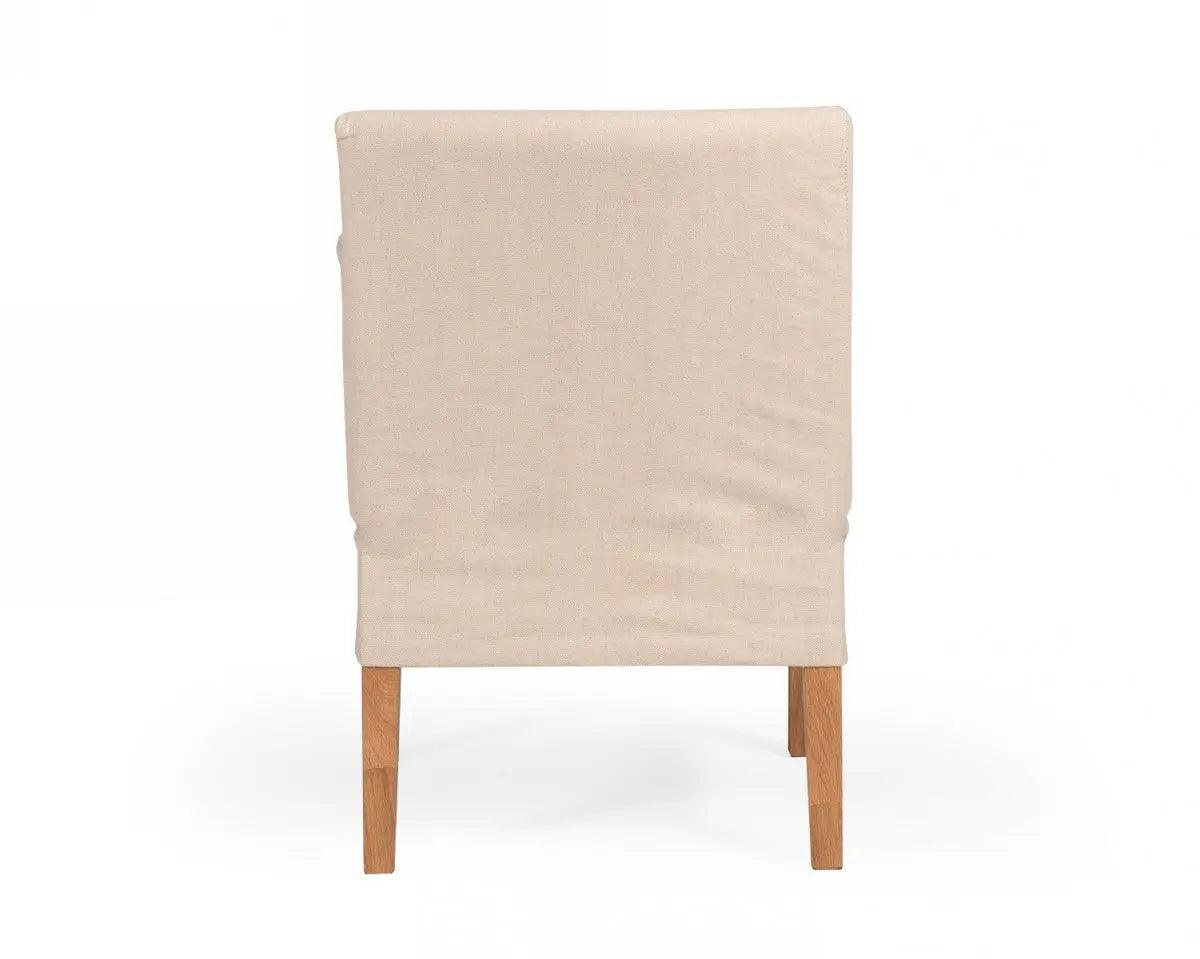 Vig Furniture - Modrest Axtell - Farmhouse Oatmeal Fabric Dining Arm Chair - Vgafsh13-Armch1