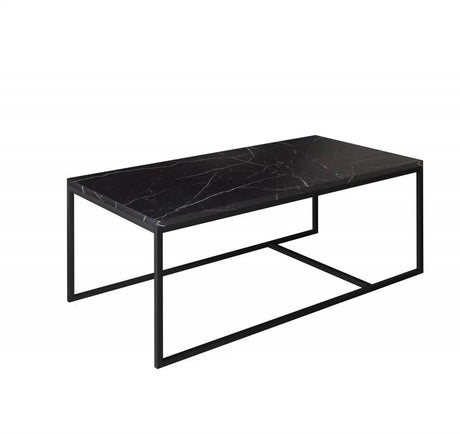 Vig Furniture - Modrest Baca Black Marble Metal Coffee Table - Vggmm-Ct-1580-Blk-Ct