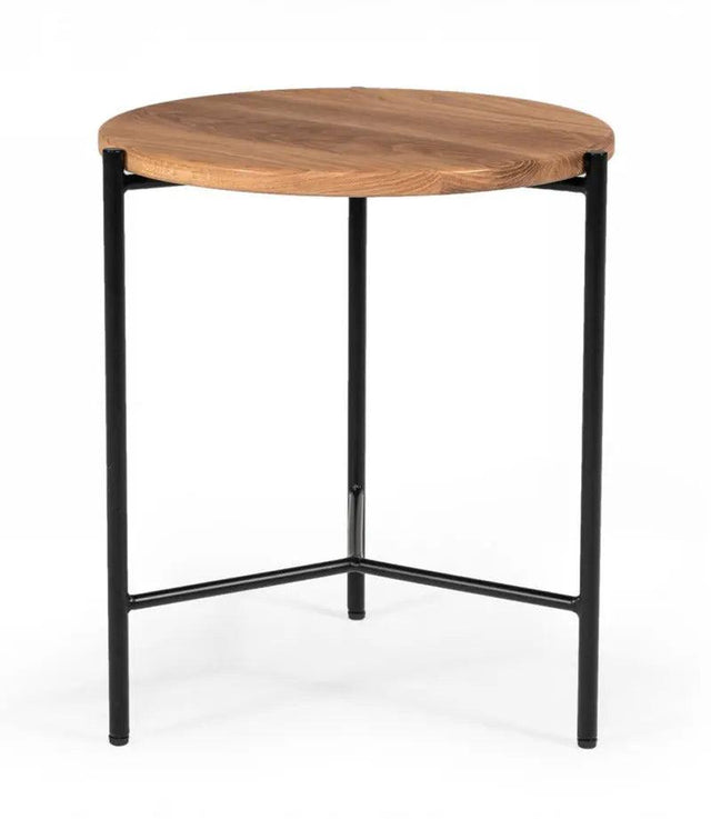 Vig Furniture - Modrest Bacone - Industrial Oak And Black Iron End Table - Vgaffv19-St1