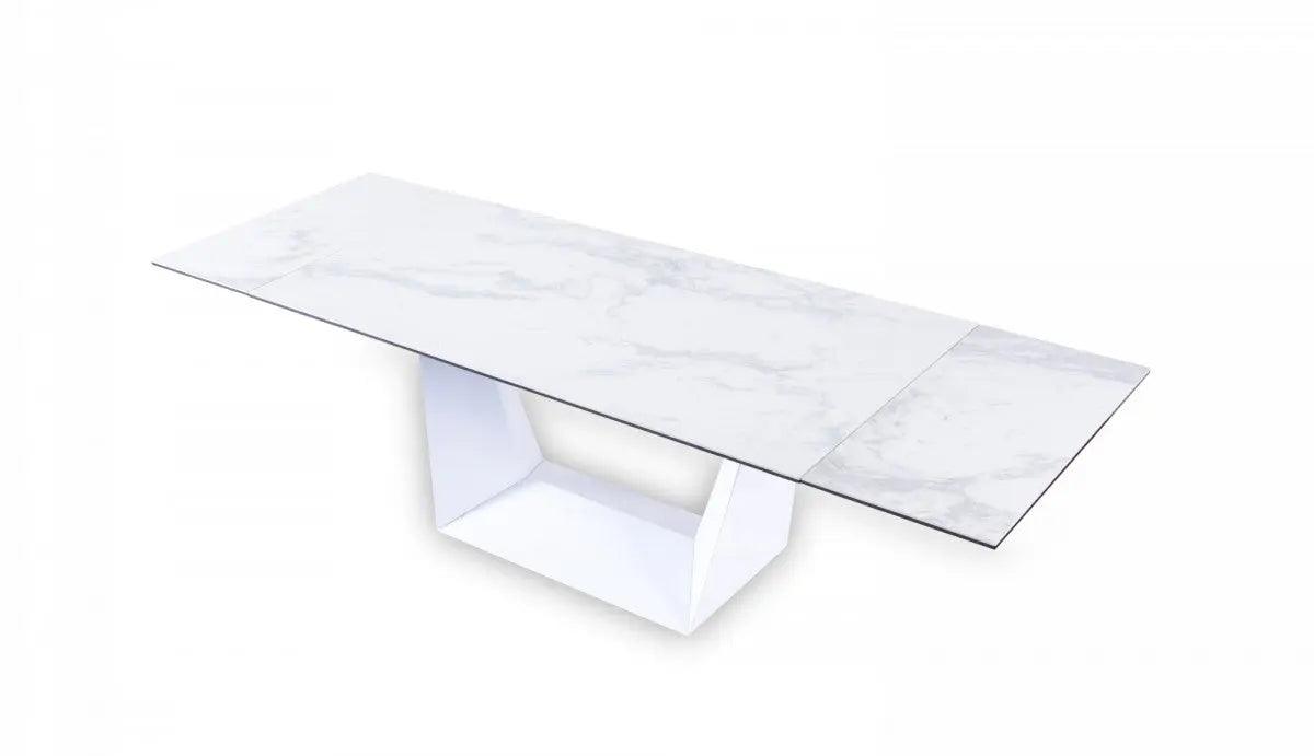 Vig Furniture - Modrest Baldwin - Modern White Ceramic Extendable Dining Table - Vgns-Gd8684-C