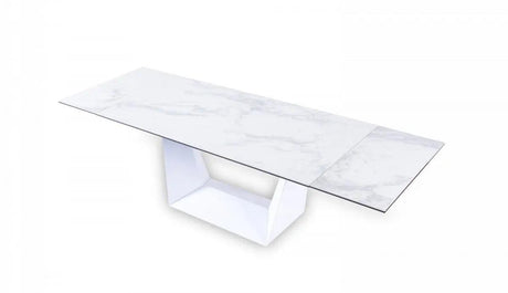 Vig Furniture - Modrest Baldwin - Modern White Ceramic Extendable Dining Table - Vgns-Gd8684-C