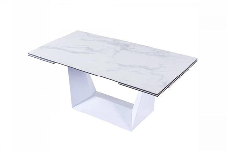 Vig Furniture - Modrest Baldwin - Modern White Ceramic Extendable Dining Table - Vgns-Gd8684-C