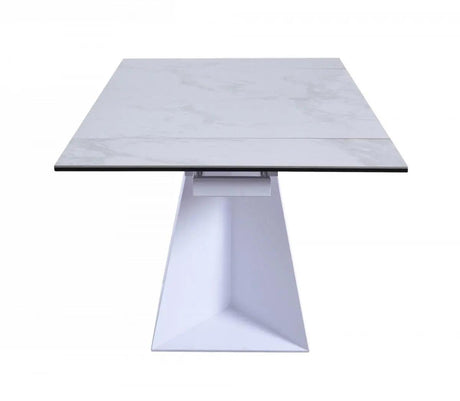 Vig Furniture - Modrest Baldwin - Modern White Ceramic Extendable Dining Table - Vgns-Gd8684-C