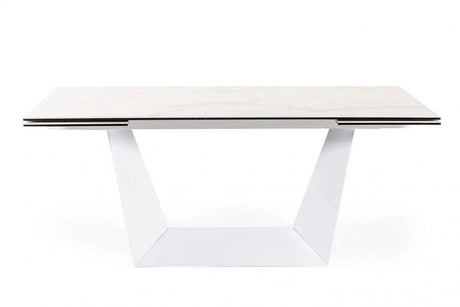 Vig Furniture - Modrest Baldwin - Modern White Ceramic Extendable Dining Table - Vgns-Gd8684-C