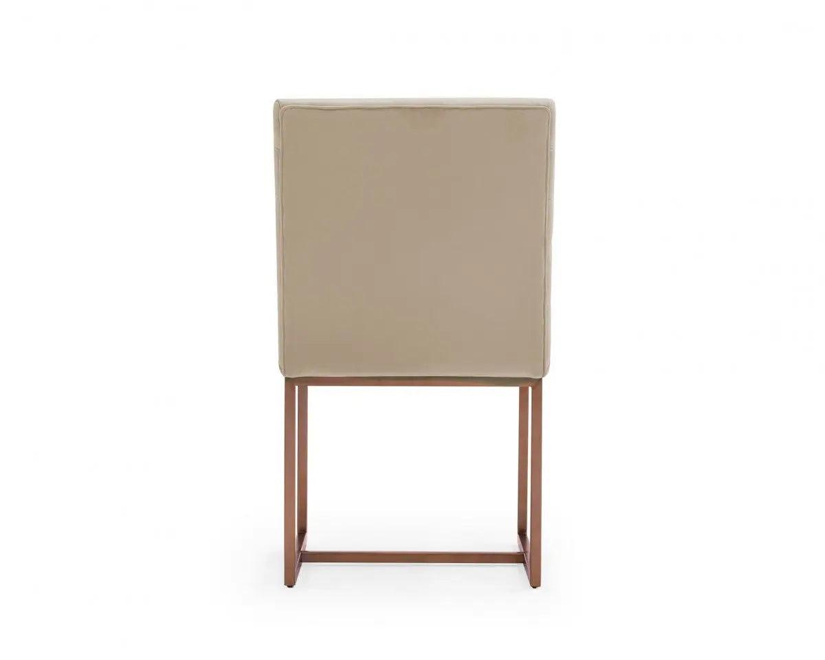 Vig Furniture - Modrest Barker Modern Beige & Brush Gold Dining Chair (Set Of 2) - Vggmdc-1251A-Dc