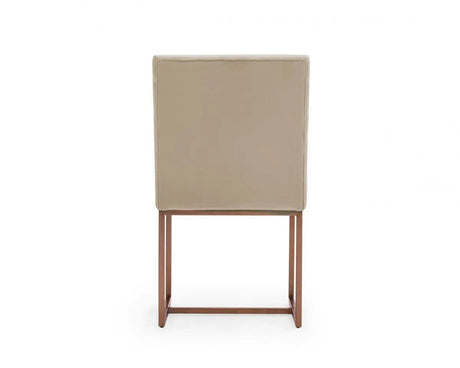 Vig Furniture - Modrest Barker Modern Beige & Brush Gold Dining Chair (Set Of 2) - Vggmdc-1251A-Dc