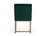 Vig Furniture - Modrest Barker - Modern Green & Brush Gold Dining Chair (Set Of 2) - Vggmdc-1251A-Grn