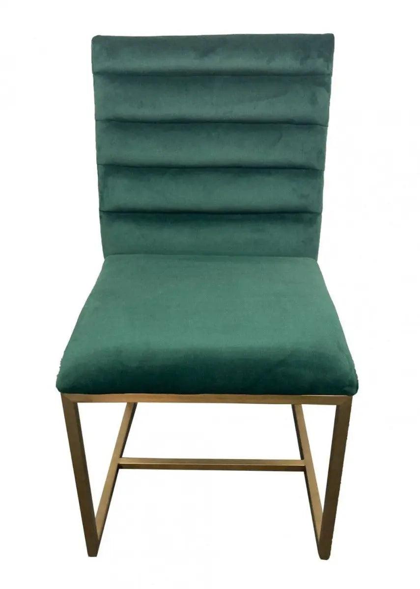 Vig Furniture - Modrest Barker - Modern Green & Brush Gold Dining Chair (Set Of 2) - Vggmdc-1251A-Grn