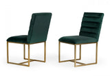 Vig Furniture - Modrest Barker - Modern Green & Brush Gold Dining Chair (Set Of 2) - Vggmdc-1251A-Grn