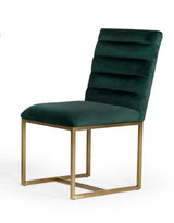 Vig Furniture - Modrest Barker - Modern Green & Brush Gold Dining Chair (Set Of 2) - Vggmdc-1251A-Grn