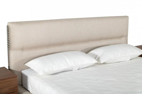 Vig Furniture - Modrest Bergeron - Contemporary Cream Woven Fabric Bed - Vgodzw-20107-Wht-Bed