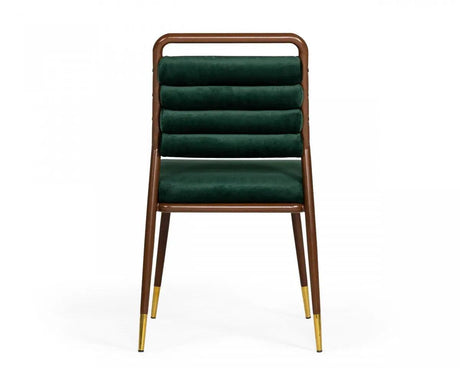 Vig Furniture - Modrest Biscay Modern Dark Green & Walnut Steel Dining Chair - Vgeumc-9697Ch-Grn