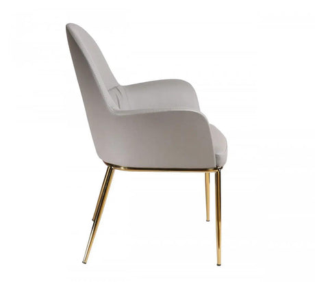 Vig Furniture - Modrest Blanton Modern Grey Leatherette & Gold Accent Chair - Vgobty148-Gry-Ch