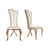 Vig Furniture - Modrest Bonnie Beige Velvet & Rose Gold Dining Chair (Set Of 2) - Vgzay906-Bei-Dc