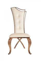 Vig Furniture - Modrest Bonnie Beige Velvet & Rose Gold Dining Chair (Set Of 2) - Vgzay906-Bei-Dc