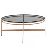 Vig Furniture - Modrest Bradford Modern Smoked Glass & Rosegold Coffee Table - Vgewct1011-3Aa-Ct