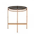 Modrest Bradford Modern Smoked Glass & Rosegold Small End Table Vgewct1011-1Aa-Et