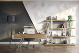 Vig Furniture - Modrest Brewer - Modern Walnut Glass & Stainless Steel Bookshelf - Vgbbmq2001Sf-Shelf